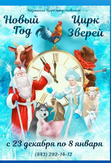 Новый год и цирк зверей в Казанском цирке